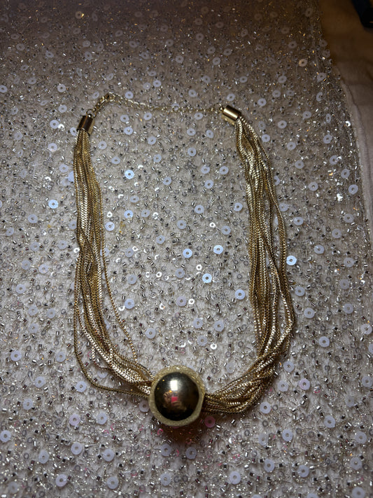 Gold ball necklace