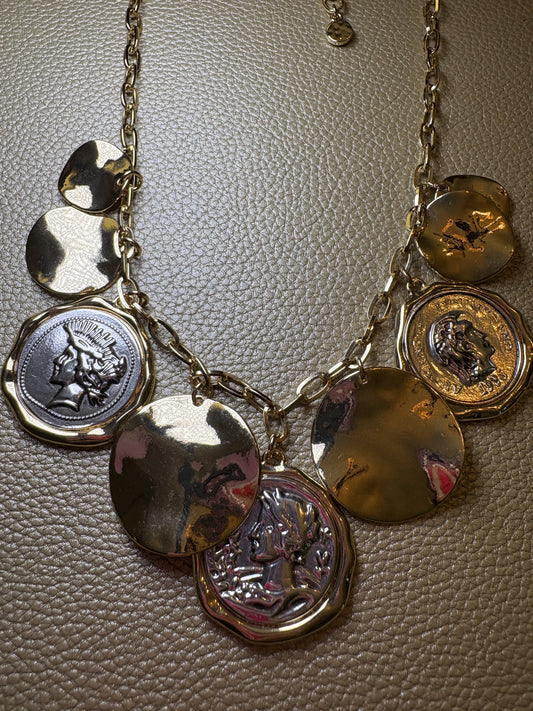 Vintage medal necklace