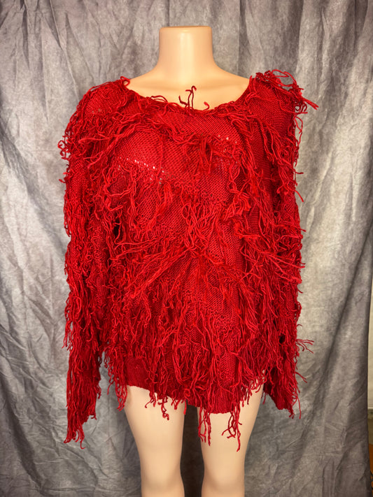 Sueter hilos rojos