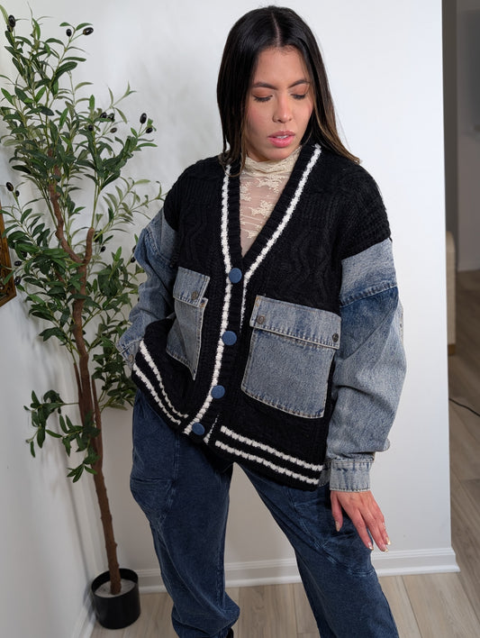 Chamarra mezclilla oversized