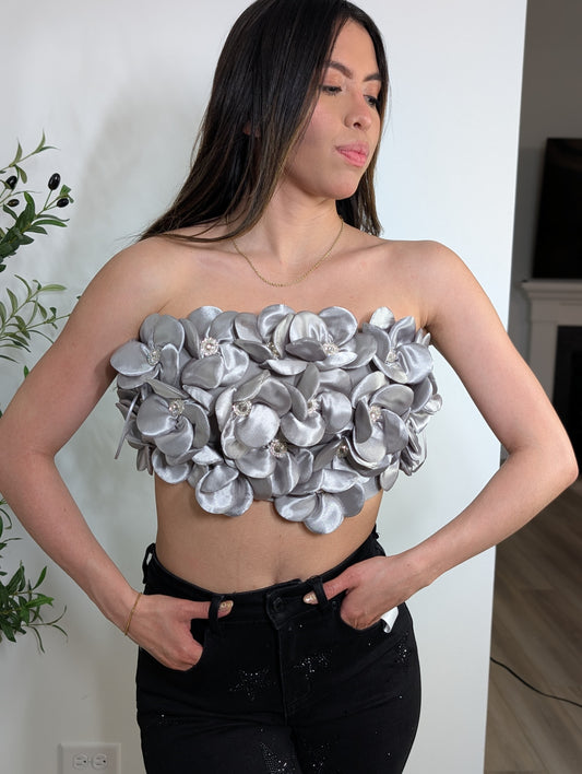 Crop top Flores playa