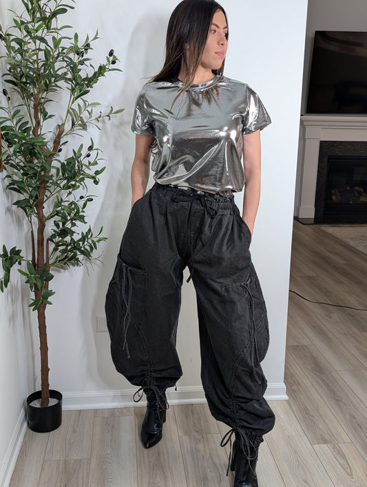 Pantalon globo negro