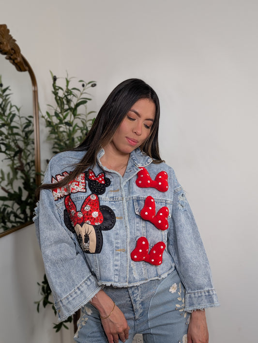 Chamarra mezcliclla Minnie moños UNITALLA