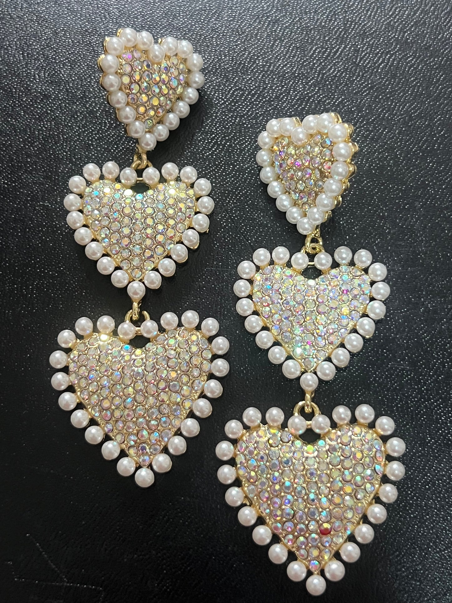 Aretes 3 corazones