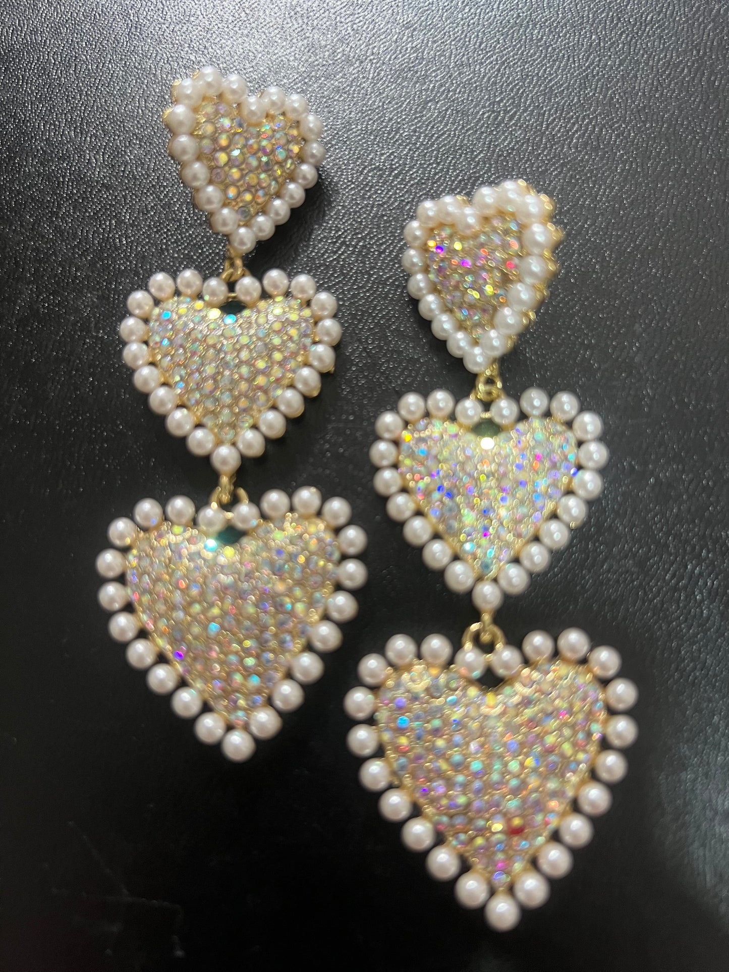 Aretes 3 corazones